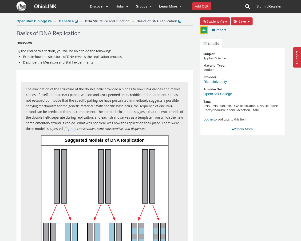 OpenStax Biology 2e, Genetics, DNA Structure and Function, Basics of ...