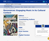 Resonances: Engaging Music in Its Cultural Context Resonances: Engaging Music in Its Cultural Context