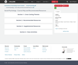 Introduction to Psychology Course Content, Social Psychology, Social Psychology - Course Map and Recommended Resources