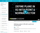 Linear Algebra: Defining a Plane in R3 with a Point and Normal Vector