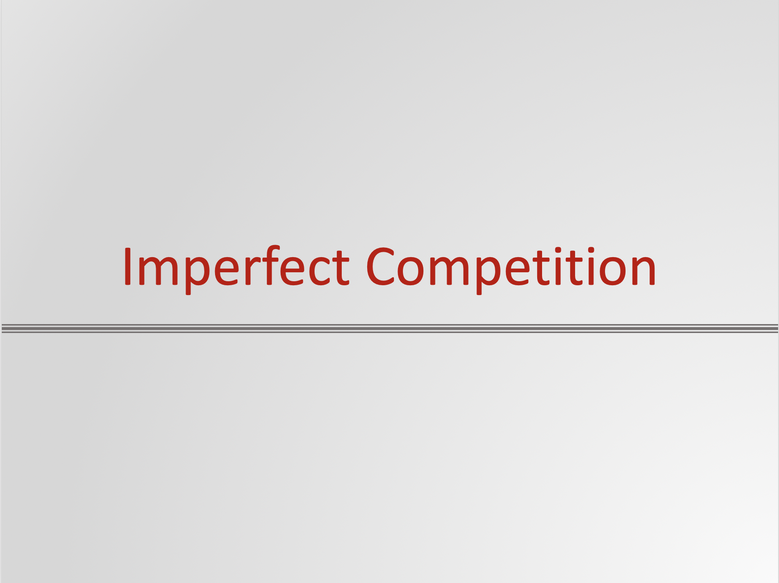 Imperfect Competition Resources