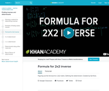 Linear Algebra: Formula for 2x2 Inverse