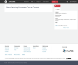 Manufacturing Processes Course Content Manufacturing Processes Course Content
