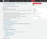 American Politics/Government Course Content, Foundations of American Government, Foundations of American Government: Course Map & Recommended Resources