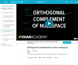Linear Algebra: Orthogonal Complement of the Nullspace